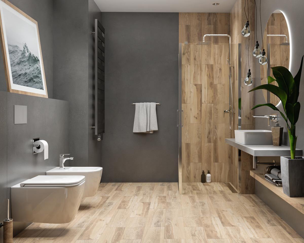 Cerrad Susnet Wood - wizualizacja łazienki